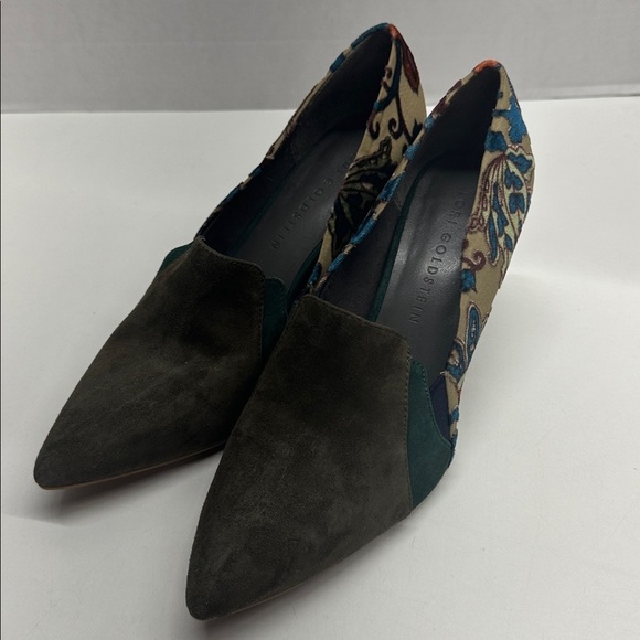 Lori Goldstein Heels Shoes Velvet Floral Pumps Pointed Toe Suede Tapestry 8.5 - Picture 5 of 9